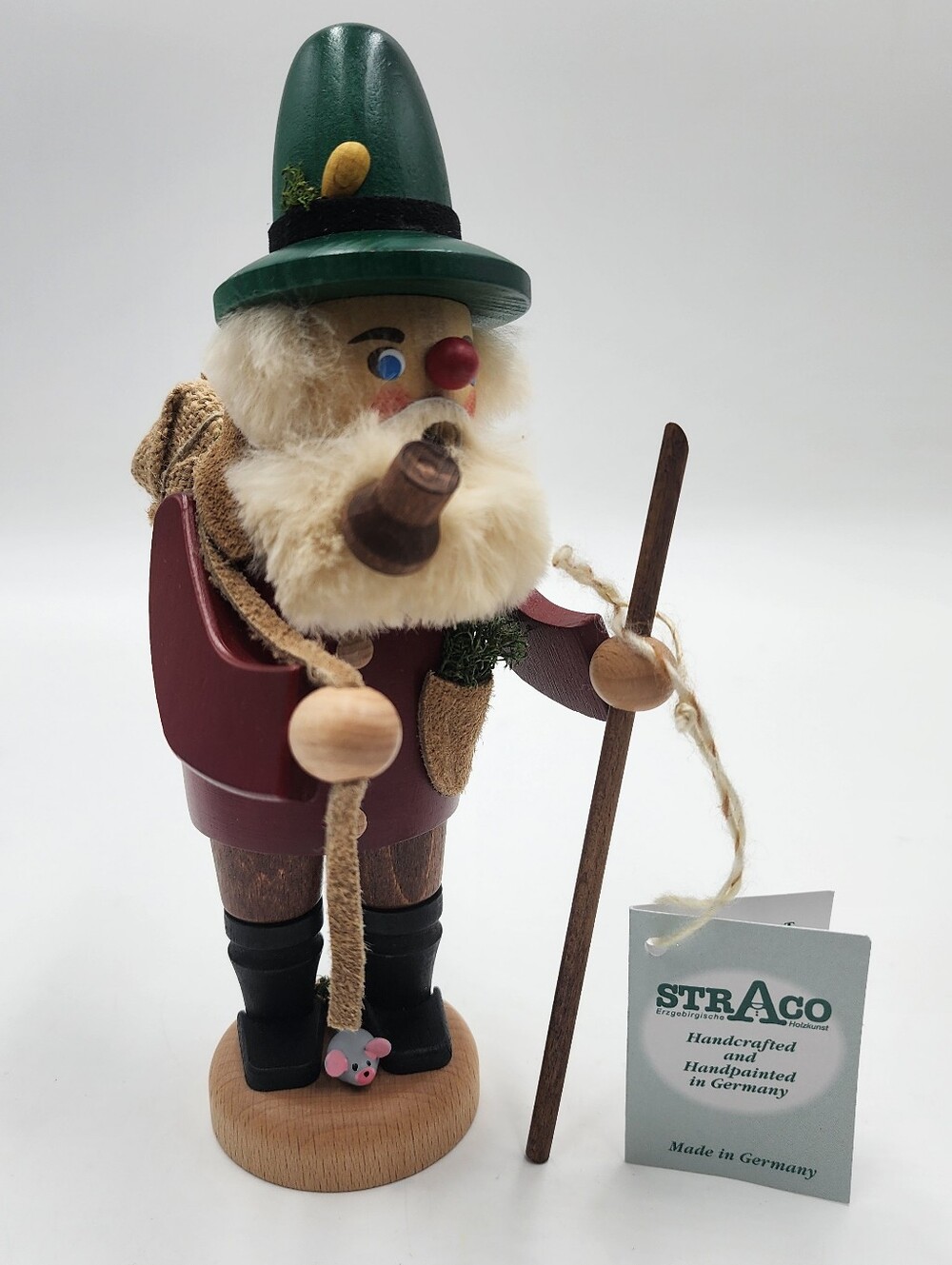 Straco Woodsman Folk Art Figurine Erzgebirge Hoizkunst Smokers Made in Germany